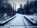 Snowy Trolley Track Royalty Free Stock Photo