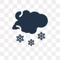 Snowy vector icon isolated on transparent background, Snowy tra