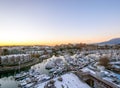 Snowy view of Granville Island in Vancouver Royalty Free Stock Photo