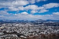 A Snowy View of the Roanoke Valley with the Mountains in the Background