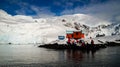 Snowy views from the Brown Station on Paradise Harbor / Island in Antarctica.