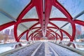 Snowy Walkway On The Peace Bridge