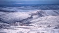 Snowy Winter Aerial View of Villarroya de los Pinares, Teruel