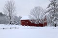 Snowy Winter Barn In New England Royalty Free Stock Photo