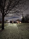 A Snowy Winter Evening Stroll Royalty Free Stock Photo