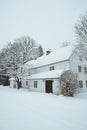 Snowy winter house Royalty Free Stock Photo