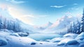 Vibrant Winter Landscape: Mountains, Lake, And Serene Solitude Royalty Free Stock Photo