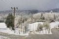 Snowy Winter Landscape Near Poljane Nad Skofjo Loko, Slovenia Royalty Free Stock Photo