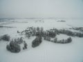 Snowy Winter Landscape with Rural Area in Background. Lithuania Royalty Free Stock Photo