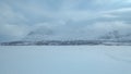 Snowy winter landscape of Sarek national park in swedish lappland