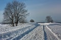 Snowy winter road