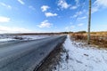 snowy winter road covered in deep snow Royalty Free Stock Photo