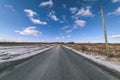 snowy winter road covered in deep snow - vintage retro look Royalty Free Stock Photo