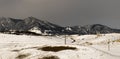 Snowy Winter Scene in Colorado Featuring Rocky Mountain Peak Line