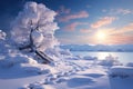 Snowy wonderland, a serene landscape of winters pure delight