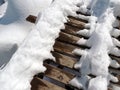 Snowy Wooden Footbridge