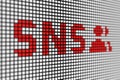 SNS text scoreboard blurred background Royalty Free Stock Photo