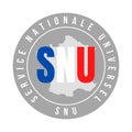 SNU universal national service in France symbol icon in French language