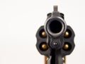 38 Snub Nose Revolver Weapon Gun Pointed at Viewer Royalty Free Stock Photo