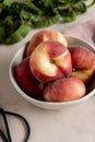 Snuffbox peaches. Front  view. Royalty Free Stock Photo