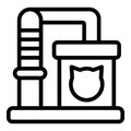 Snug cats indoor house icon outline vector. Scratcher sisal pillar