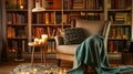 Snug Reading Corner with Cozy Accents Royalty Free Stock Photo