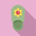 Snug home slippers icon flat vector. House indoor