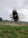 Snugburys ice cream hay sculpture Bumble bee in Nantwich Cheshire
