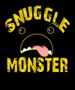 Snuggle Monster Grunge Graphic Illustration