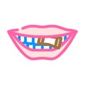 snus nicotine mouth color icon vector illustration