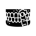 snus nicotine mouth glyph icon vector illustration