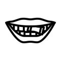 snus nicotine mouth line icon vector illustration