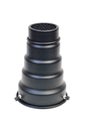 Snut nozzle for studio flash isolated on white background Royalty Free Stock Photo