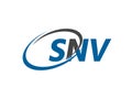 SNV letter creative modern elegant swoosh logo design Royalty Free Stock Photo