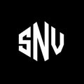 SNV letter logo design with polygon shape. SNV polygon and cube shape logo design. SNV hexagon vector logo template white and Royalty Free Stock Photo