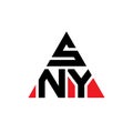 SNY triangle letter logo design with triangle shape. SNY triangle logo design monogram. SNY triangle vector logo template with red Royalty Free Stock Photo