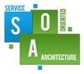 SOA - Service Oriented Architecture Green Blue Squares Text