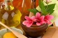 Soak hair with hibiscus flowers, egg yolks and oil for healthy hair.