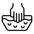 Soak nails icon outline vector. Manicure procedure