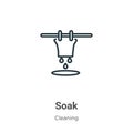 Soak outline vector icon. Thin line black soak icon, flat vector simple element illustration from editable cleaning concept Royalty Free Stock Photo