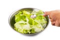 Soak vegetable in water with salt to remove pesticides residues