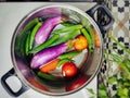 Soak vegetables image. Stock photo