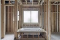 Soaking Bathtub in New Construction Home Royalty Free Stock Photo
