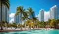 Soaking up sun on Miami Beach during summer vacation Creating using generative AI tools