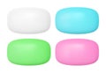 Soap bars mockup set. Realistic vector colored soap.