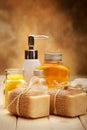 Soap and bath salt Royalty Free Stock Photo