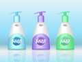 Soap Bottles Set with Spreader. Cosmetic Product