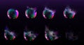 Soap bubble burst sprites for game or animation Royalty Free Stock Photo