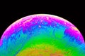 Soap bubble close up macro abstraction and planet imitation. Abstract background with colorful gradient colors