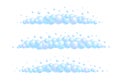 Soap bubble divider set. Horizontal foam decoration element. Blue suds cloud border collection. Vector Royalty Free Stock Photo